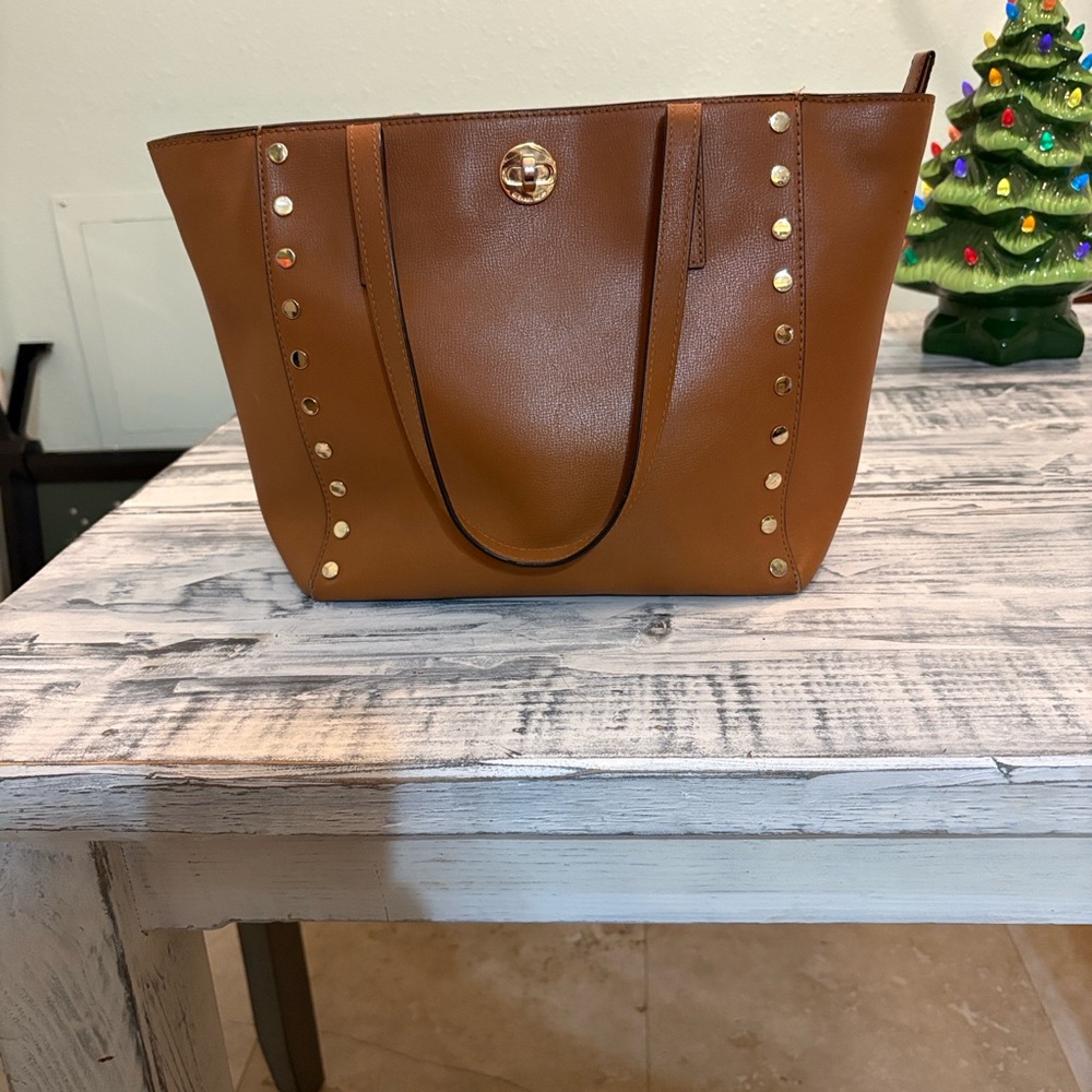 Michael Kors Tan Tote with Gold Studs EUC